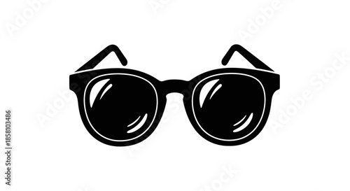 Black Silhouette Sunglasses with Round Lenses and Arms.