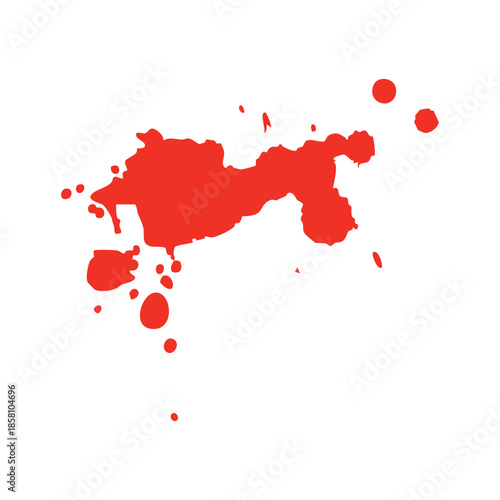 Red ink splash brush drop