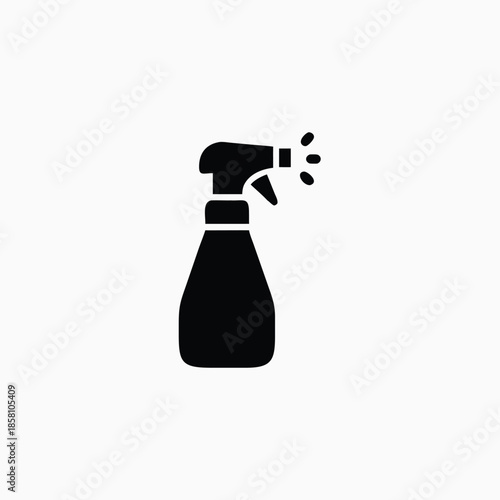 cleaning spray silhoutte vector style template