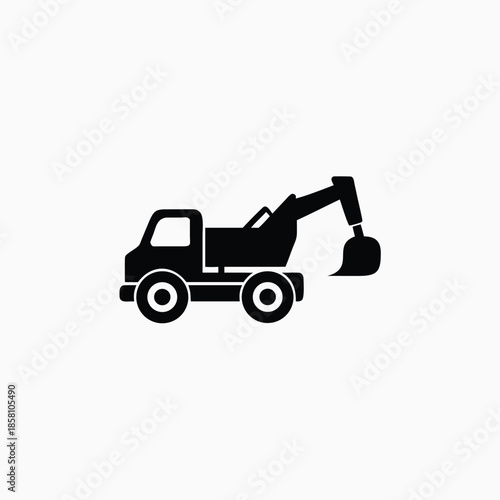 construction vehicle icon silhoutte vector template