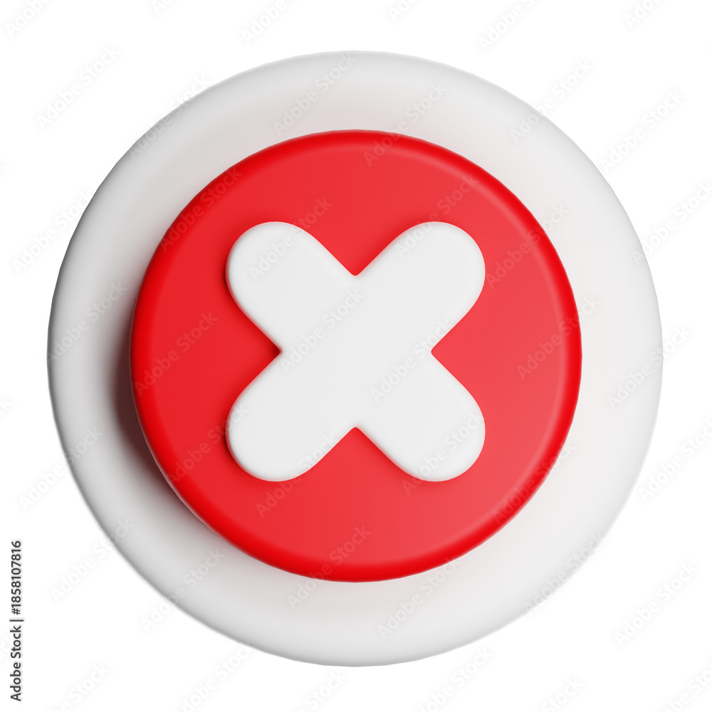 Obraz premium Red 3d cancel mark choosing rejection