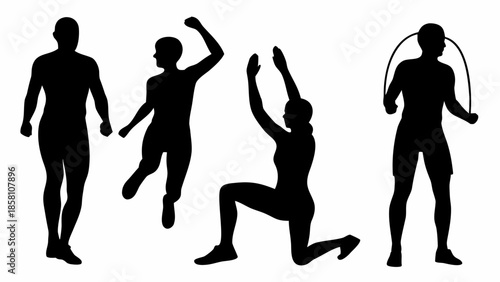 People exercising and jumping with energetic movements