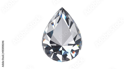 Pearl Diamond Jewelry Luxury Brilliant Cut Clear Faceted Gemstone on White Background for Advertising