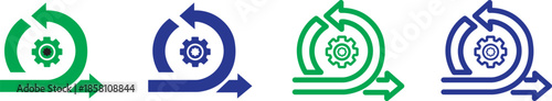 Agile vector icons set  .Agile Approach Icons Set Vector Multiple Style