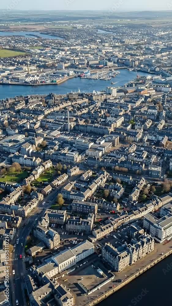 custom made wallpaper toronto digitalAerial View Of Aberdeen Scotland Cityscape Harbour With Boats And Buildings