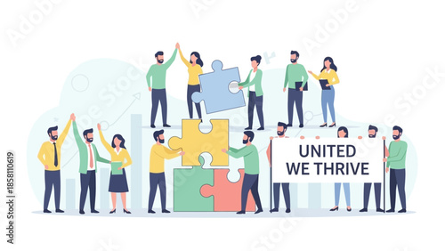 Diverse group of people working together.