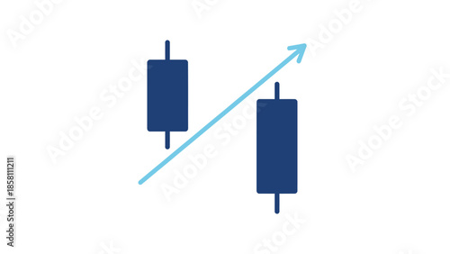 candlestick chart icon, bullish and bearish movement