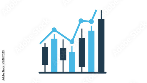 candlestick chart icon, bullish and bearish movement