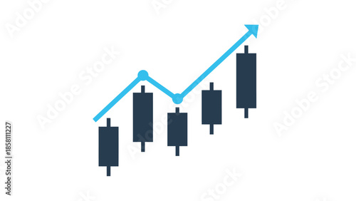 candlestick chart icon, bullish and bearish movement
