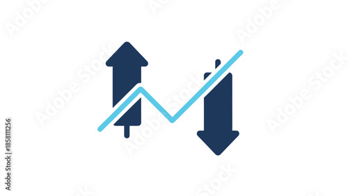 candlestick chart icon, bullish and bearish movement