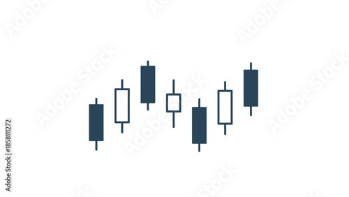 candlestick chart icon, bullish and bearish movement