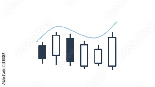 candlestick chart icon, bullish and bearish movement