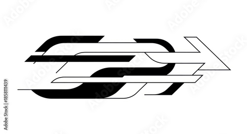 Black and White Arrow Symbol.