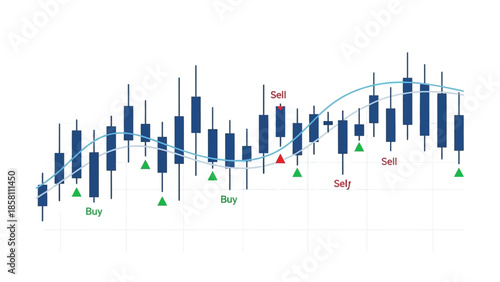 candlestick chart icon, bullish and bearish movement