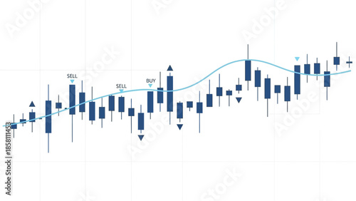 candlestick chart icon, bullish and bearish movement