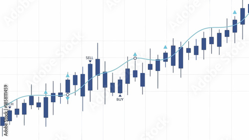 candlestick chart icon, bullish and bearish movement