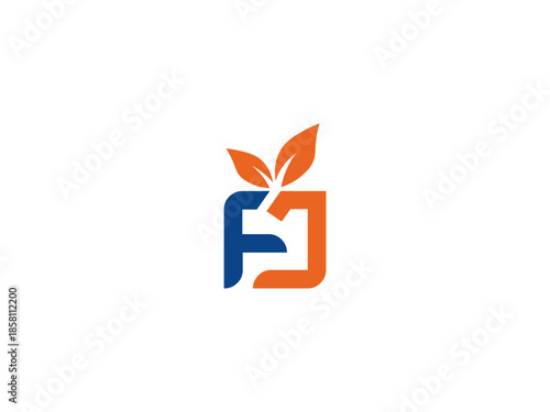 vector logo design letter FJ food company logo