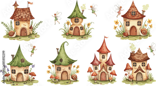 Camping gear and outdoor equipment icons on white background