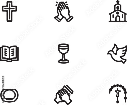 Religious Christian Symbol Icon for Spiritual Faith and Church Worship Graphic Design