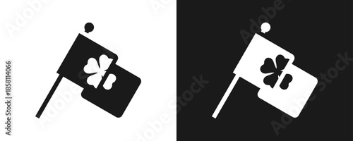 Irish Icon Set Glyph In White And Black Background