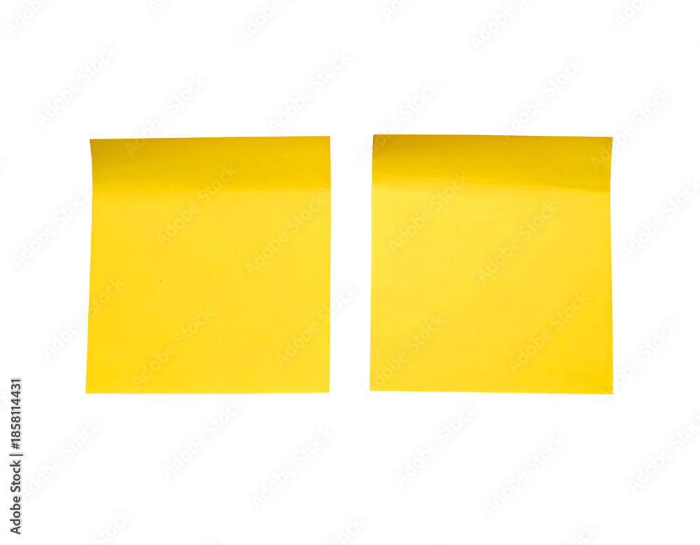 Fototapeta premium Two bright yellow adhesive notes side by side