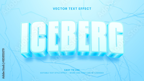 iceberg editable text effect 3d vector
