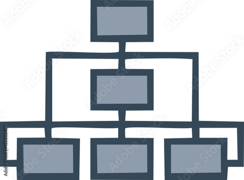 Hand-drawn style icon depicting a fundamental hierarchical structure, outlining organizational flow, system dependencies, or conceptual relationships in a clear, accessible manner