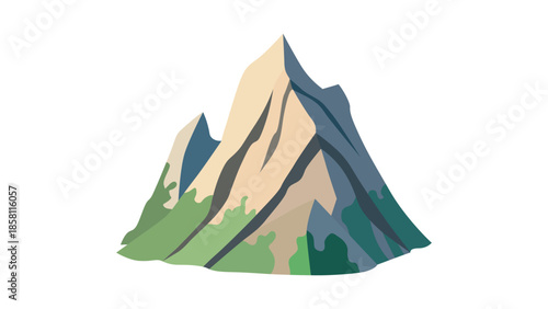 Mountain emoji vector symbol sign illustration landscape. 