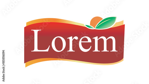 RED oval shape Vector Food company logo design template ideal for agriculture, organic food, grocery, natural harvest, baby food, cookies, cereals.