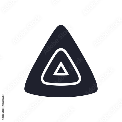 Abstract dark triangle with nested white triangles.