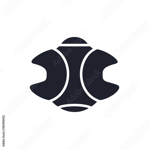 Abstract Tennis Ball Wrench Logo Design.