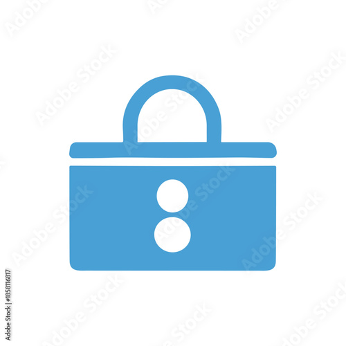 Blue Padlock Icon Representing Security and Protection.