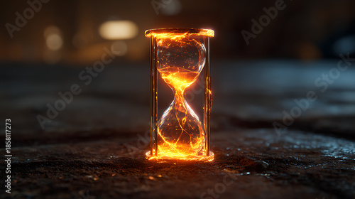 A glowing hourglass predicting the time left for a pivotal decision. (3)