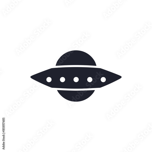 Minimalist UFO icon representing extraterrestrial life and space exploration 1.