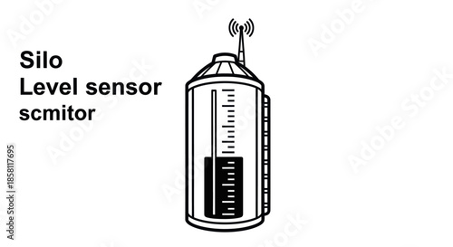 Industrial Silo with Level Sensor and Antenna for Monitoring.