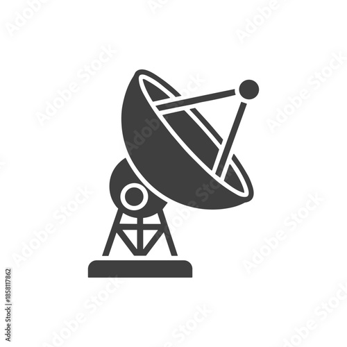 Satellite Dish Icon for Communication and Technology.
