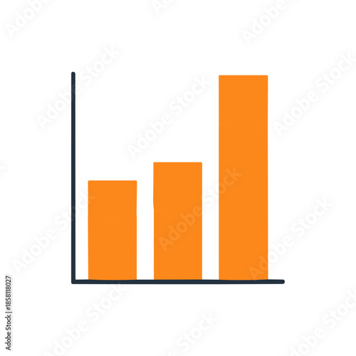 Simple Bar Chart Illustration Showing Data Growth and Analysis.