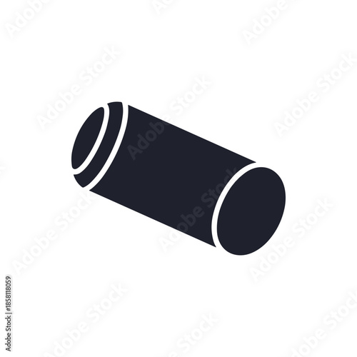 Simple black cylinder icon representing a basic geometric shape.
