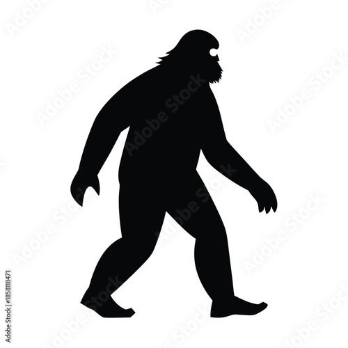 silhouette of a young bigfoot monster
