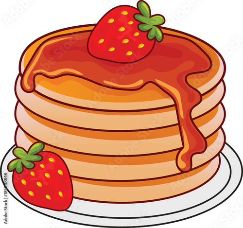 pancake cartoon food sweet honey snack