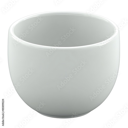 Empty White Ceramic Bowl for Kitchen and Dining