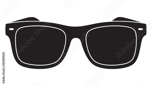 Classic retro wayfarer sunglasses with dark lenses isolated view