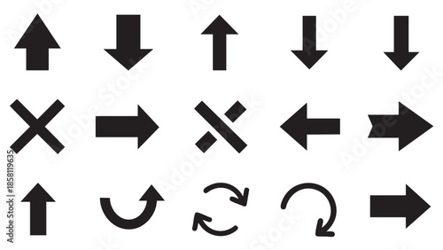 Collection of basic directional and navigation arrows isolated
