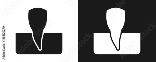 Incisor Icon Set Glyph In White And Black Background