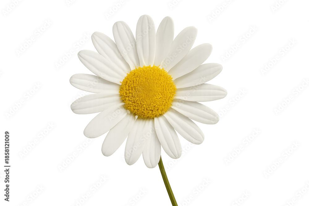 Fototapeta premium White daisy flower blooming with yellow center