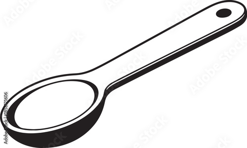 Measuring spoon black and white silhouette eps