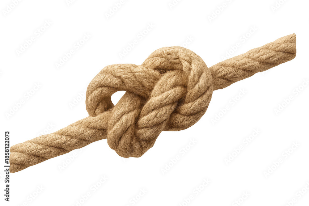 Fototapeta premium Strong rope knot creating secure connection concept