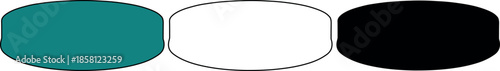 Simple silhouette of a hockey puck or shallow cylindrical tin, provided in teal, black outline, and solid black styles