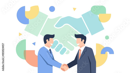 Business partnership handshake agreement concept.