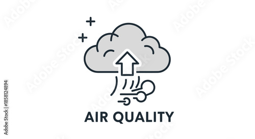 Air Quality Icon Depicting Clean Air and Upward Movement.